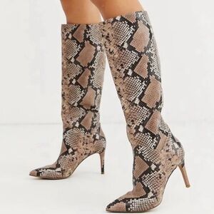 Steve Madden Like New Snakeskin Pattern Knee-High Women's Boots